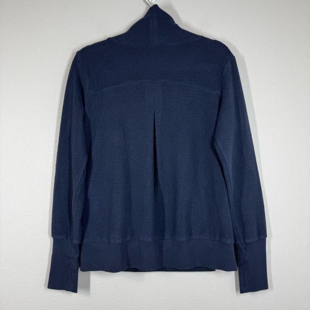 Alo Yoga Navy Blue Warmth Cover Up Turtle Neck Sweatshirt Gym Size Small - Picture 6 of 8